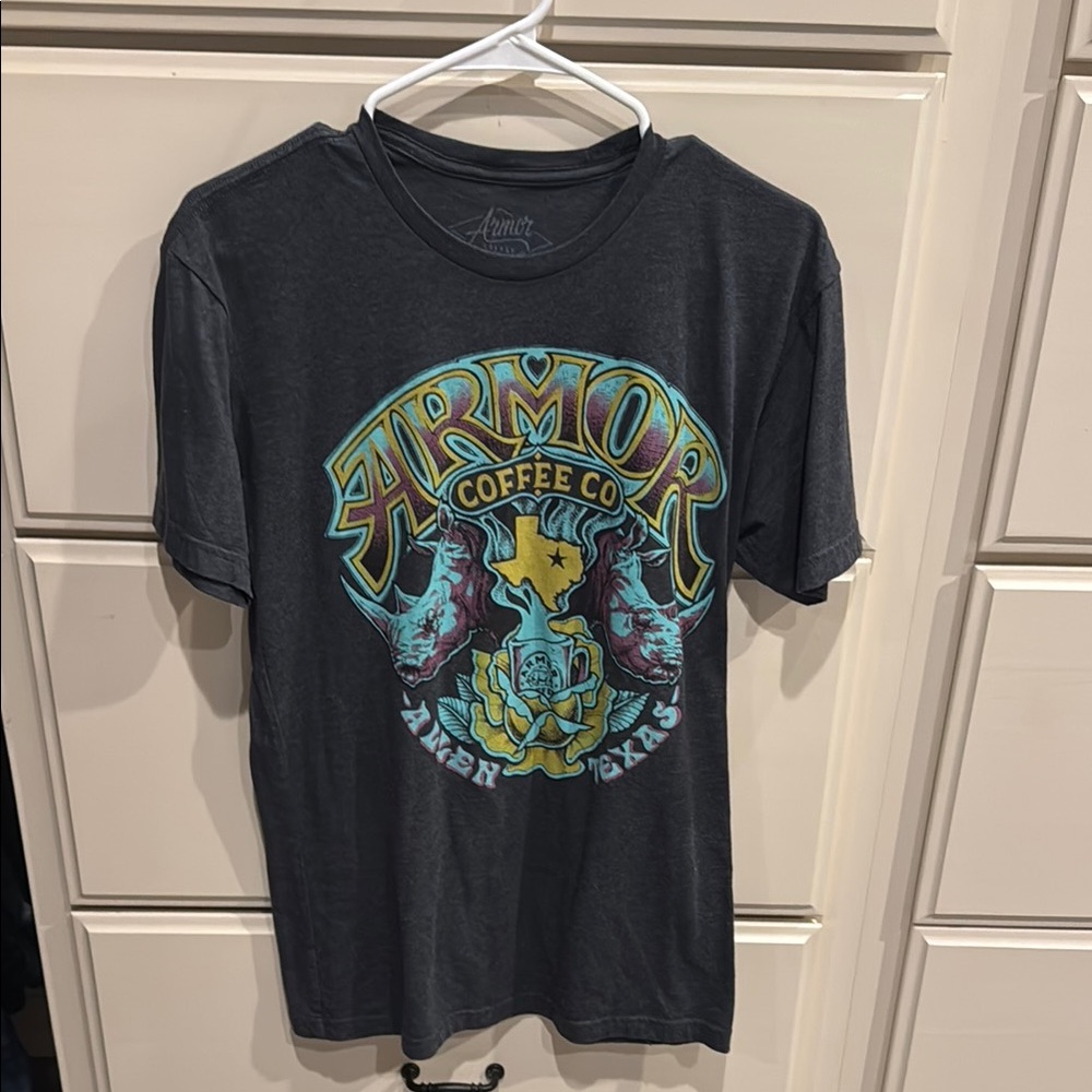 Gray Short Sleeve Tee with Graphic Design